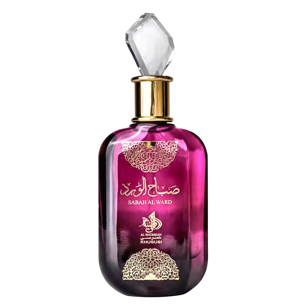 Frasco do perfume Sabah Al Ward da Al Wataniah 100 ml, feminino árabe floral
