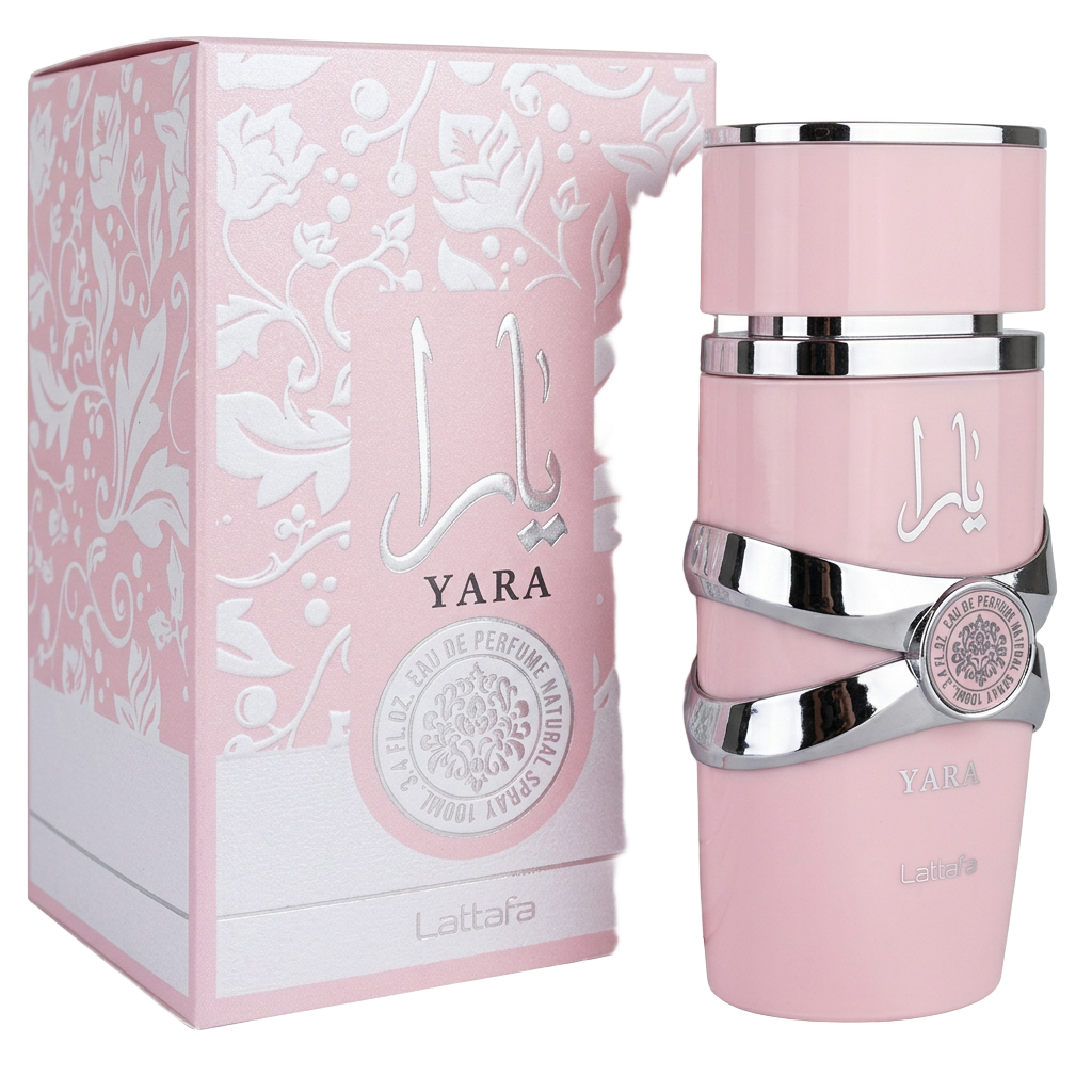 Frasco do perfume Yara da Lattafa 100 ml, eau de parfum feminino árabe